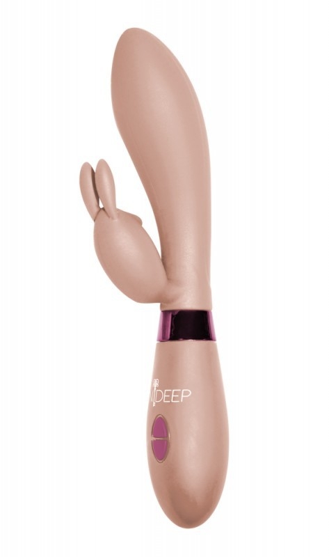 Вибратор с клиторальным "зайкой" "Indeep Yonce" персиковый 